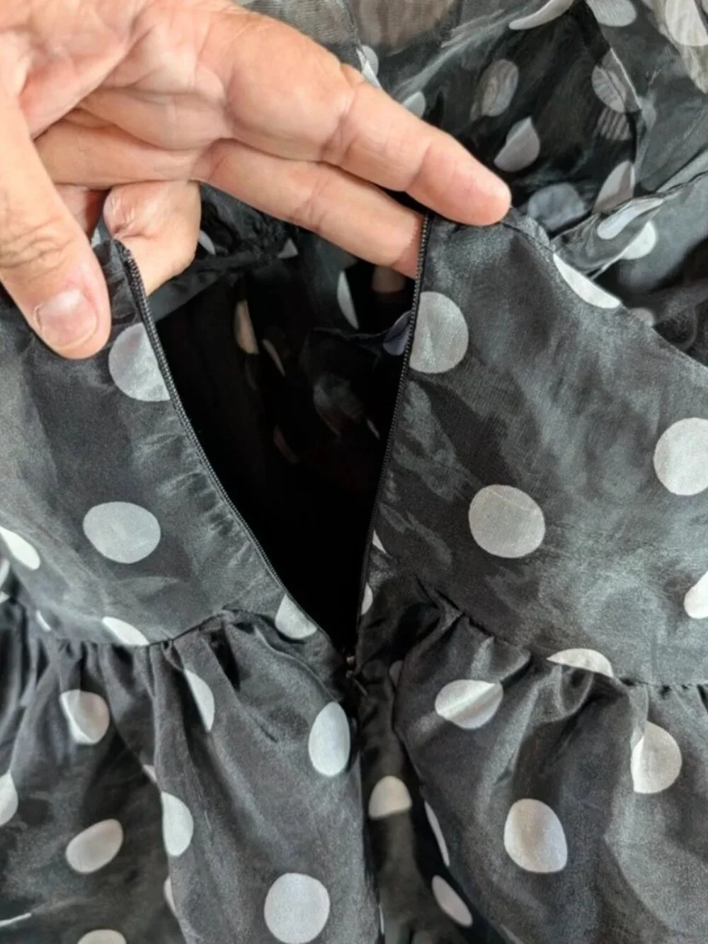 Polka Dot Double Ruffle Peplum Shirt